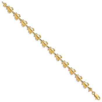 14k Polished Sea Turtle 7.25 inch Bracelet — alternate view