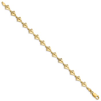 14k Polished Sailboat 7 inch Bracelet — alternate view