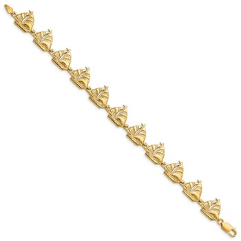 14k Polished Sailboat 7.25 inch Bracelet — alternate view