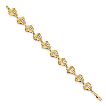 14k Polished Sailboat 8 inch Bracelet — alternate view