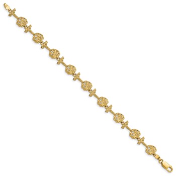 14k Textured Palm Tree 7.25 inch Bracelet — alternate view
