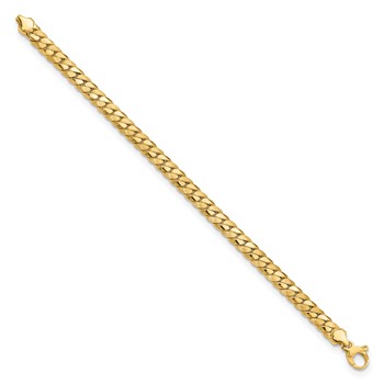14k Satin and Polished 6.5mm Fancy Curb Link 7.75 inch Bracelet — alternate view