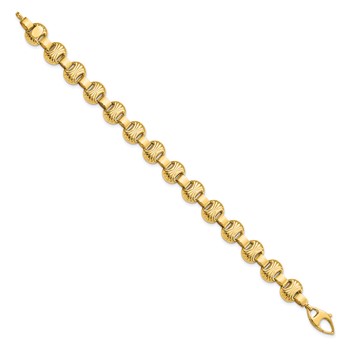 14K Polished & Textured Fancy Bracelet — alternate view