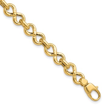14K Polished Fancy Infinity Link Bracelet