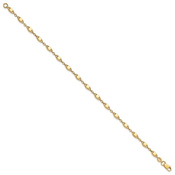 14K Polished Fancy Square Link 7.5 inch Bracelet — alternate view