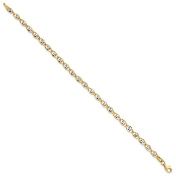 14K Two-tone Polished Fancy Link Bracelet — alternate view