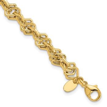 14k Polished Fancy Link Bracelet