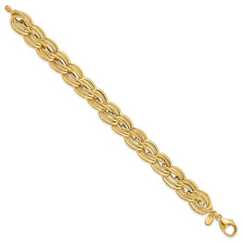 14k Polished 12mm Fancy Link 7.5 inch Bracelet — alternate view