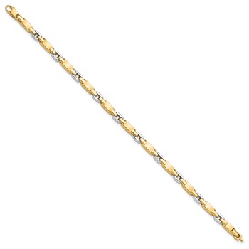 14K Two-tone Polished 4.8mm Fancy Link 7.5 inch Bracelet — alternate view