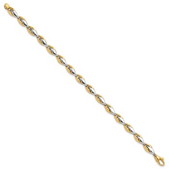 14K Two-tone Polished 5.6mm Fancy Link 7.5 inch Bracelet — alternate view