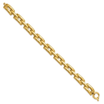 14K Polished 8.9mm Fancy Square Link 7.5 inch Bracelet — alternate view