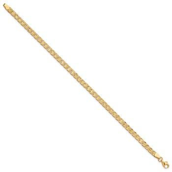 14K Polished and Diamond-cut 3.9mm Fancy Link 7.75 inch Bracelet — alternate view