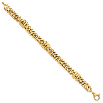 14K Polished 10mm Fancy Curb Link 7.5 inch Bracelet — alternate view