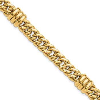 14K Polished 10mm Fancy Curb Link 7.5 inch Bracelet