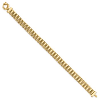 14K Polished 8.4mm Panther Link 7.5 inch Bracelet — alternate view