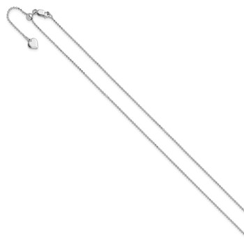 Leslie's Sterling Silver Rh-plated Polished/Diamond-cut Adjustable Chain — alternate view