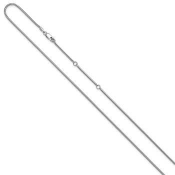 Leslie's Sterling Silver RH-plt 1.4mm Popcorn 1in+1in Adjustable Chain — alternate view