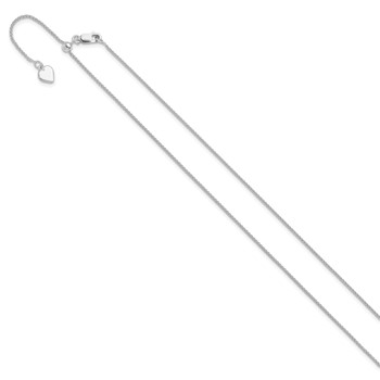 Leslie's Sterling Silver RH-plated Adjustable 1mm Spiga Chain — alternate view