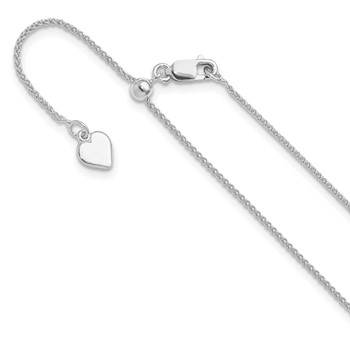 Leslie's Sterling Silver RH-plated Adjustable 1mm Spiga Chain