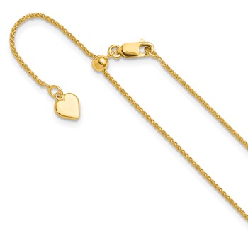 Leslie's Sterling Silver Gold-plated Adjustable 1mm Spiga Chain