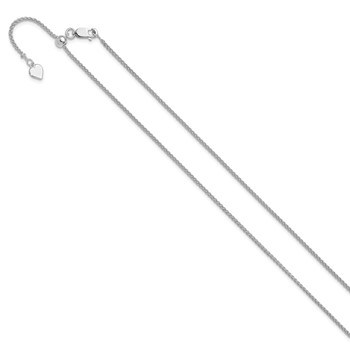 Leslie's Sterling Silver RH-plated Adjustable 1.5mm Spiga Chain — alternate view