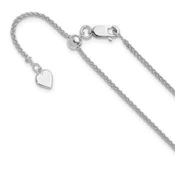 Leslie's Sterling Silver RH-plated Adjustable 1.5mm Spiga Chain