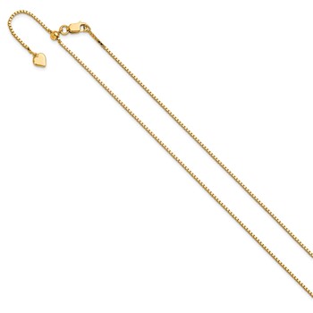 Leslie's Sterling Silver Gold-plated Adjustable 1.15mm Box Chain — alternate view