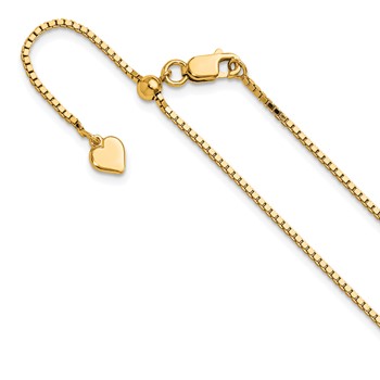 Leslie's Sterling Silver Gold-plated Adjustable 1.15mm Box Chain