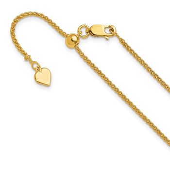 Leslie's Sterling Silver Gold-plated Adjustable 1.5mm Spiga Chain
