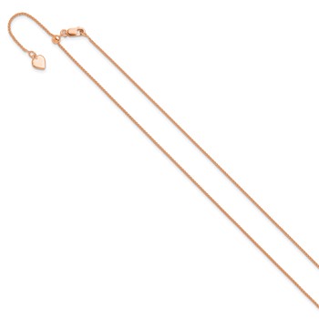 Leslie's Sterling Silver Rose Gold-plated Adjustable 1mm Spiga Chain — alternate view
