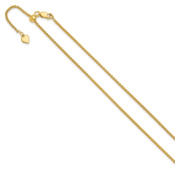 Leslie's Sterling Silver Gold-plated Adjustable 1.6mm Spiga Chain — alternate view