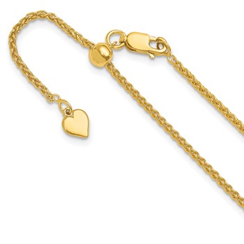Leslie's Sterling Silver Gold-plated Adjustable 1.6mm Spiga Chain