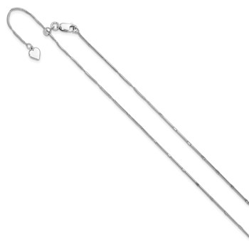 Leslie's Sterling Silver Rhodium-plated Diamond-cut Adjustable Snake Chain — alternate view