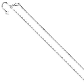 Leslie's Sterling Silver RH-plated Adjustable 2mm Flat Oval Chain — alternate view
