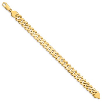 14k 8.5mm Solid Hand-Polished Fancy Curb Link 7 inch Bracelet — alternate view
