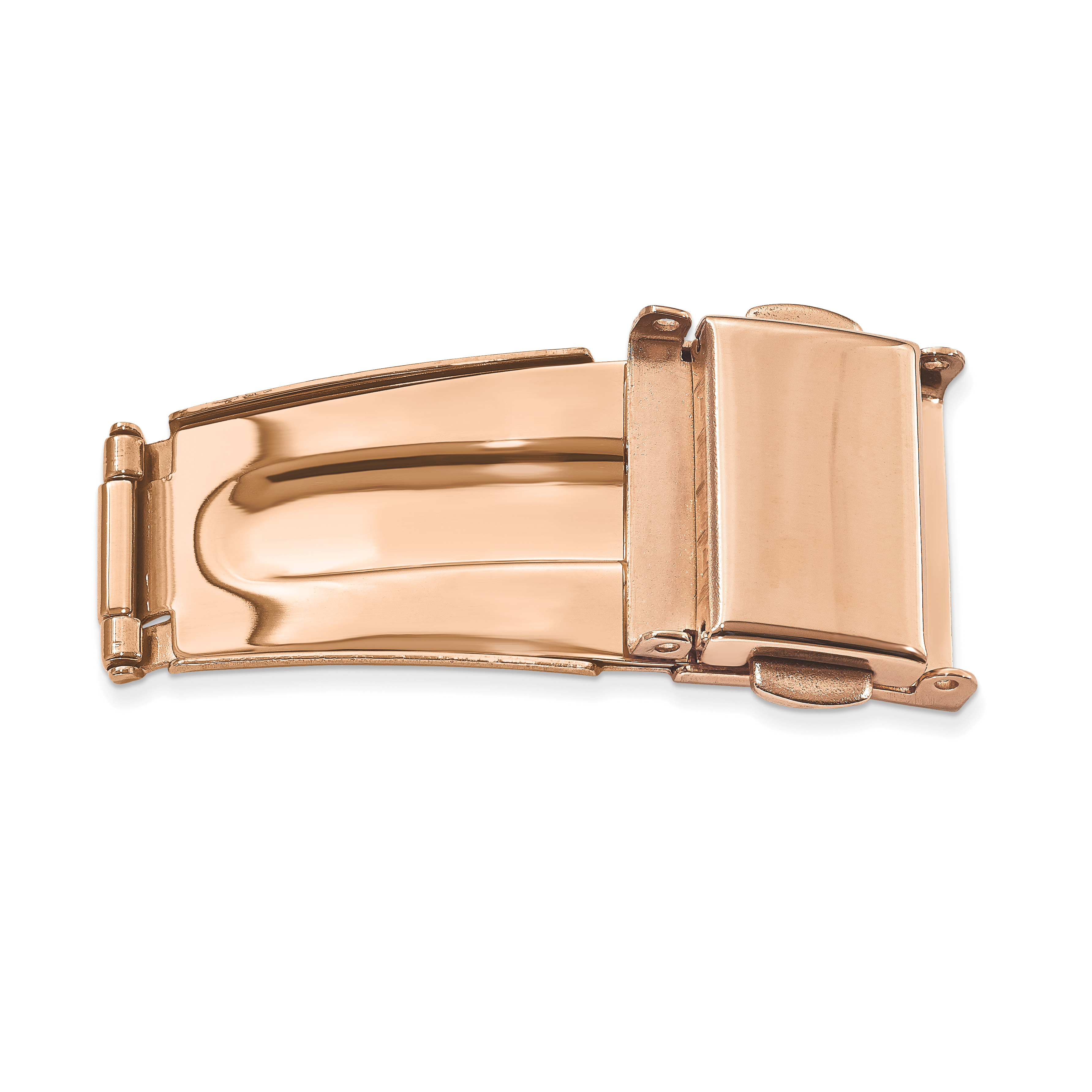 24mm Rose-tone Stainless Steel Double Press Tri-Fold Deployment