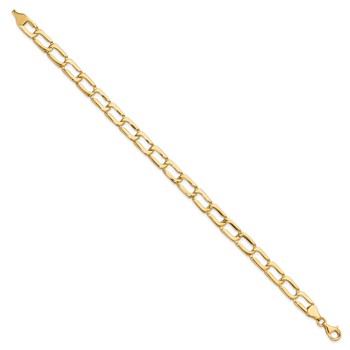 14k Polished 9mm Fancy Rectangular Curb Link 8.5 inch Bracelet — alternate view