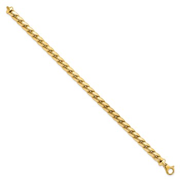 14K Polished 6.3mm Fancy Curb Link 8.5 inch Mens Bracelet — alternate view
