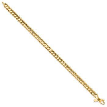 14K Polished 6.00mm Fancy Concave Curb Link 8.5 inch Bracelet — alternate view
