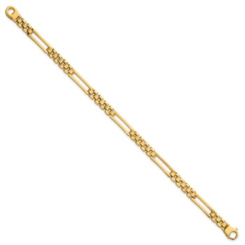 14k Polished 6mm Fancy Open Multi Link 8 inch Bracelet — alternate view