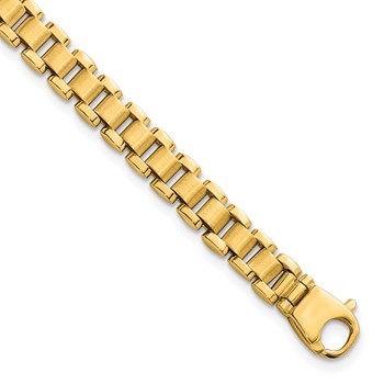 14k Polished and Brushed 6.25mm Fancy Link 8 inch Bracelet