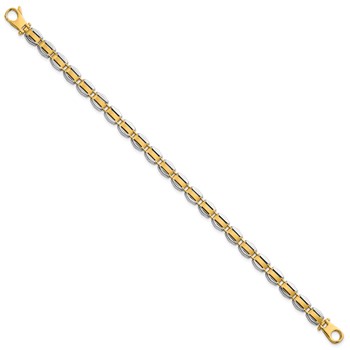 14k Two-tone Polished 6.65mm Fancy Link 8 inch Bracelet — alternate view