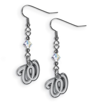 MLB Siskiyou Buckle Washington Nationals Crystal Dangle Earrings