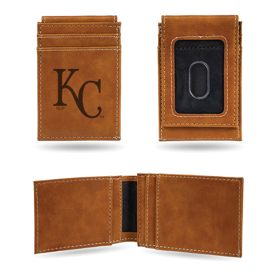 MLB Kansas City Royals Brown Faux Leather Front Pocket