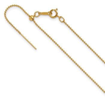 1/20 14K Gold Filled 1.0mm Adjustable Add-A-Bead Beaded 18.5in Chain