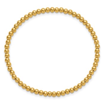 1/20 14K Gold Filled 3.0mm Beaded 6.5 Inch Stretch Bracelet — alternate view