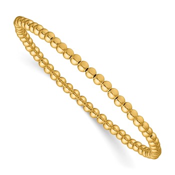1/20 14K Gold Filled 3.0mm Beaded 6.5 Inch Stretch Bracelet