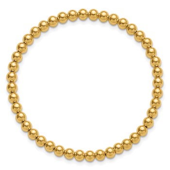 1/20 14K Gold Filled 4.0mm Beaded 6.5 Inch Stretch Bracelet — alternate view