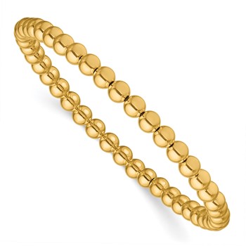 1/20 14K Gold Filled 4.0mm Beaded 6.5 Inch Stretch Bracelet