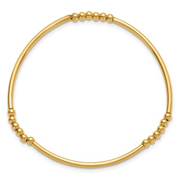 1/20 14K Gold Filled 3.0mm Beaded Tube 6.75in Stretch Bracelet — alternate view